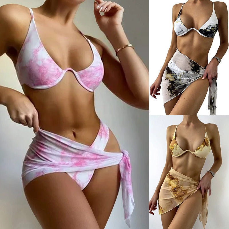 Dame Triangel-Bikini-sæt med elegant indpakningslærred og kvalitetsmateriale Skovae