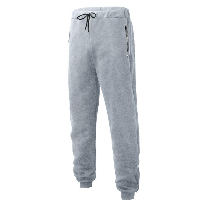 Herre nan komfortable joggingbukser med elastisk talje, snor i bunden, indsnævrede ben og sidelommer med lynlås Skovae