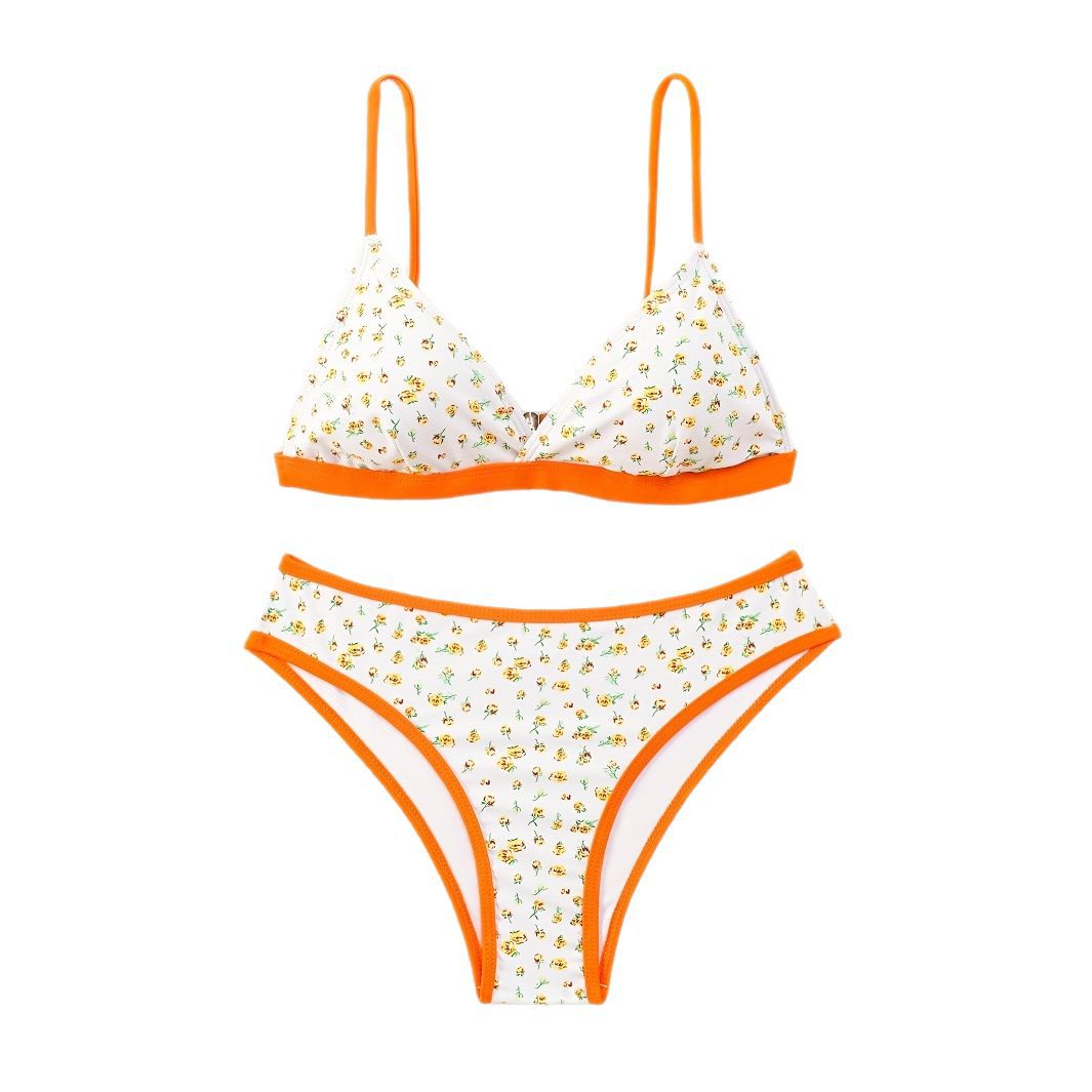 Dame blomster mønster bikini med raffineret skæring Skovae