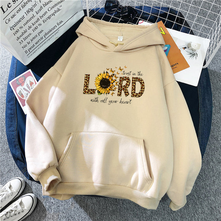 Kvinders hoodie med inspirerende solsikke design Skovae