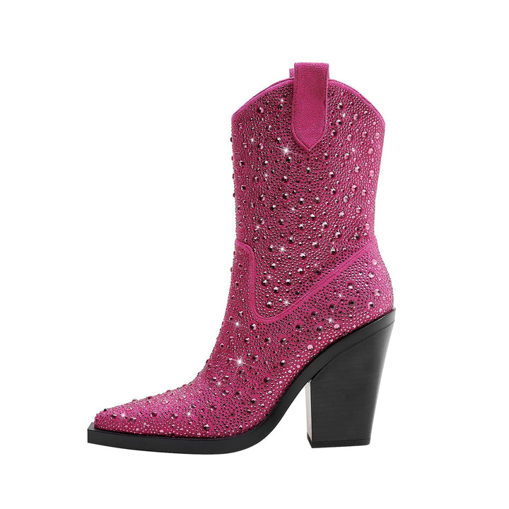 Femme Dekorerede Cowgirl Stiletto Støvler Stilla