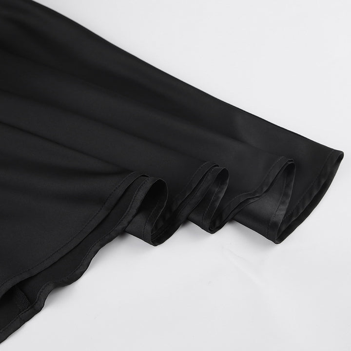 Dame Midi-kjole med elegant slipsdesign og blødt svajende kant Stilla