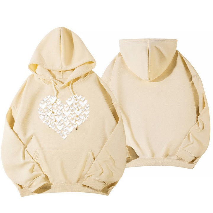 Kvinders hætte Sweatshirt med stort hjerte design Skovae