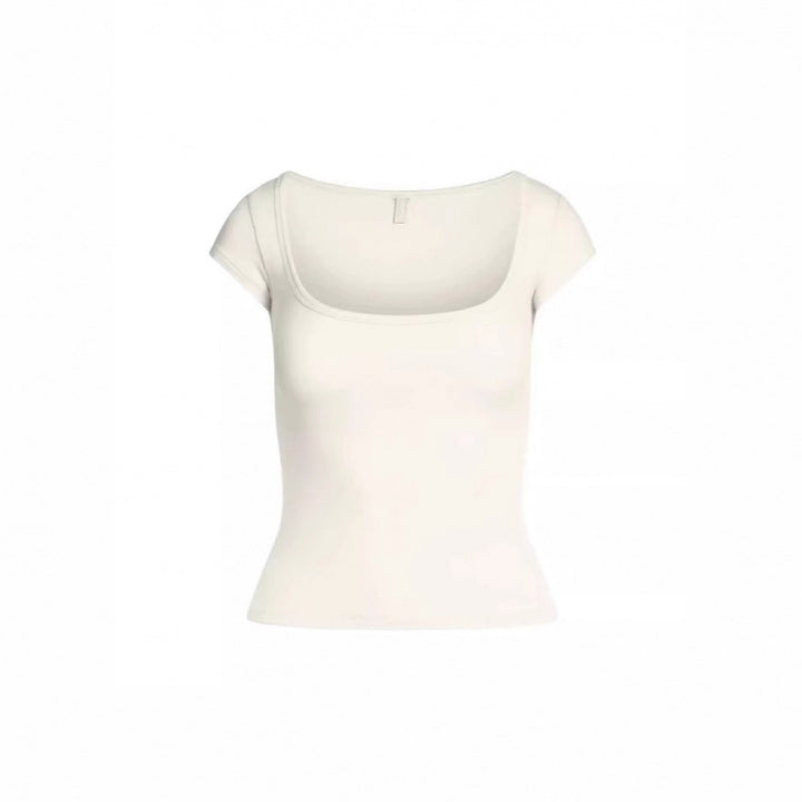 Dame Fitted Kvadrat-Hals T-Shirt Stilla