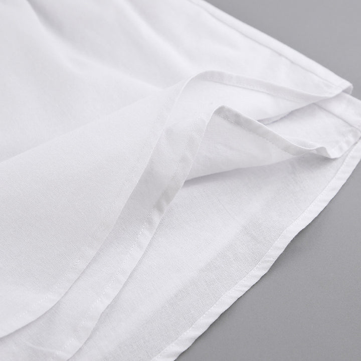 Dame løs linned shorts sæt med oversized skjorte og elastisk talje Stilla