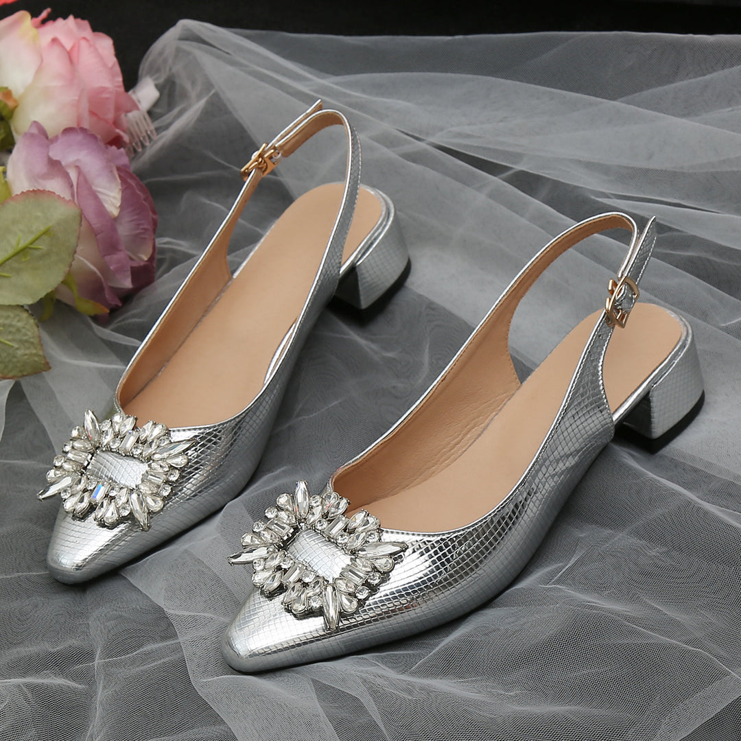 Dame Slingpumps med funklende smykkedetalje Stilla