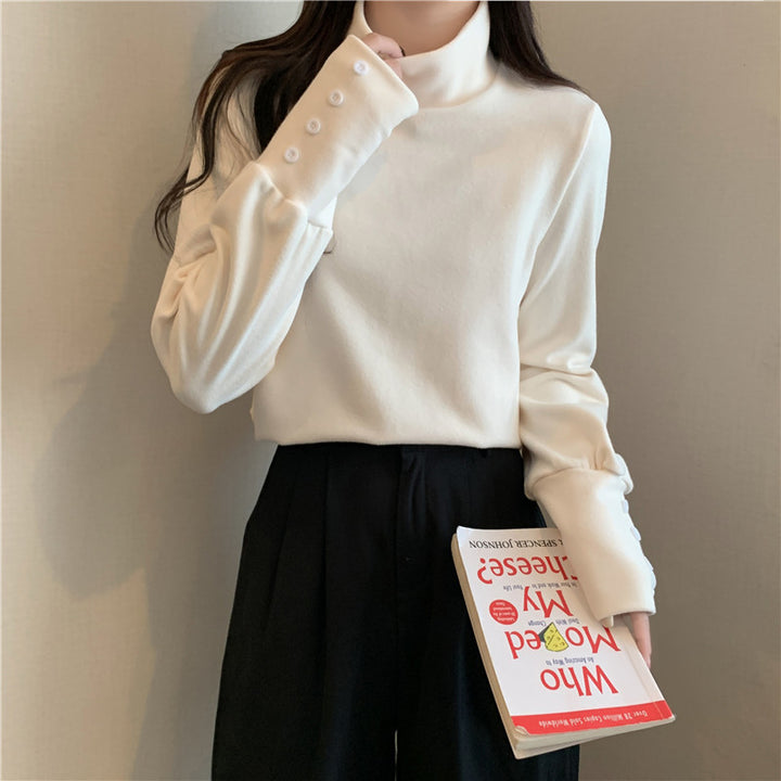 Femme Rullekrave Fritids Top Stilla