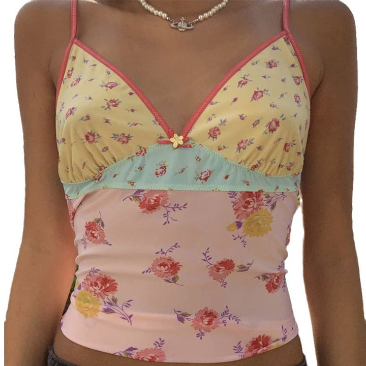 Dame Floral Print Spaghetti-Rem Top Stilla