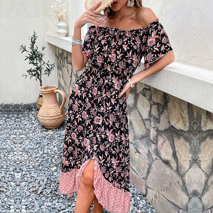 Dame Off-Shoulder Floral Wickel-Maxikjole Stilla