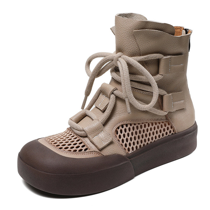 Dame mode High-Top Sneakers med mesh-indlæg og justerbare stropper Stilla