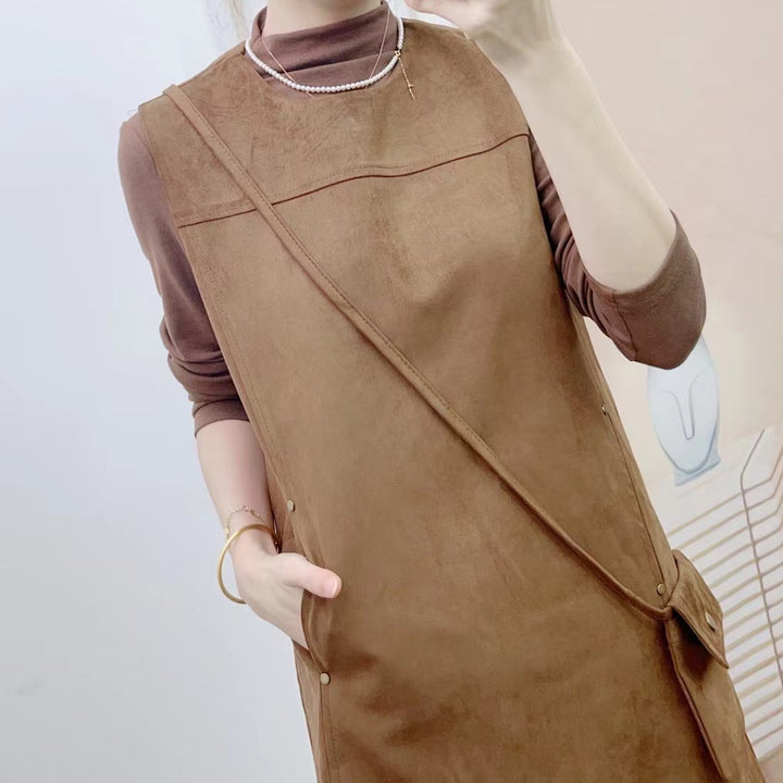 Damer Casual Jersey Kjole med elegant lommeudseende og raffinerede detaljer Stilla