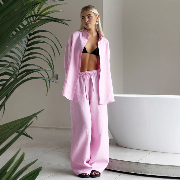 Femme Relaxed Fit Linned To-Delet Sæt Stilla
