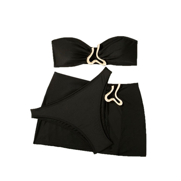 Dame Bikini-sæt med elegant bandeau top og moderigtig nederdel-bikini-bukser Stilla
