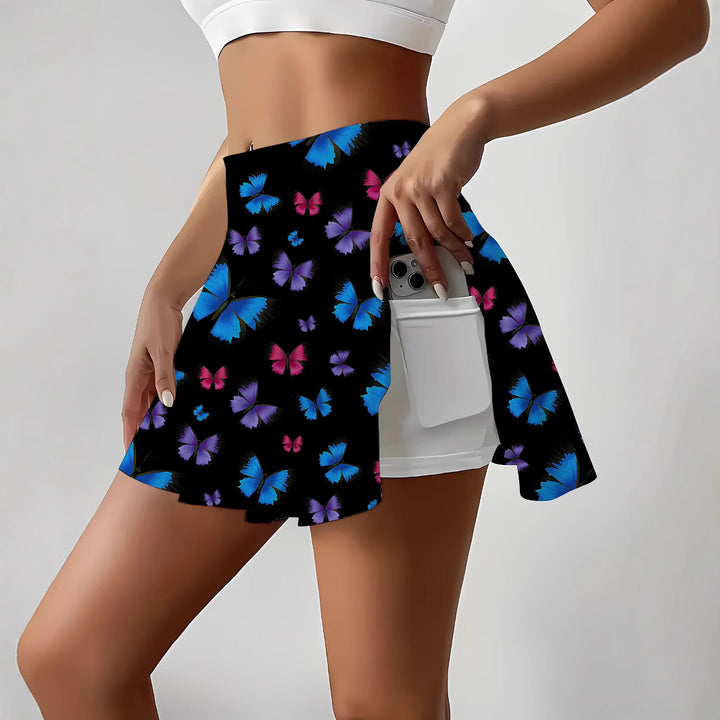 Dame sommerfugltryk Active Skort Stilla