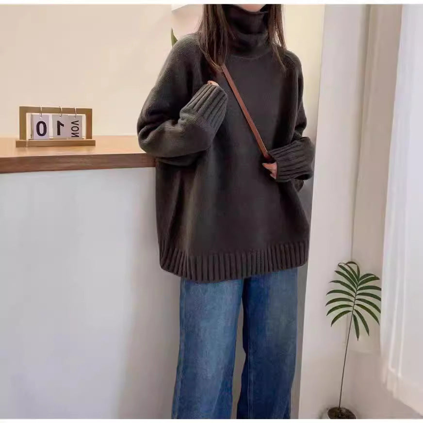 Femme Turtleneck Oversized Strikpullover Stilla