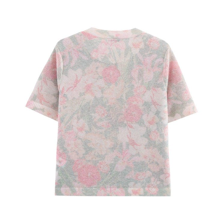 Femme blomsterprintet strikoverdel Stilla