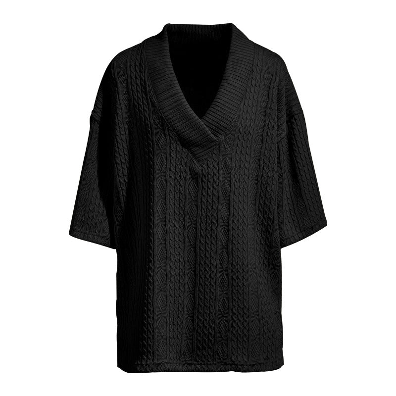 Herrer Groft strikket sweater med moderne V-hals Stilla
