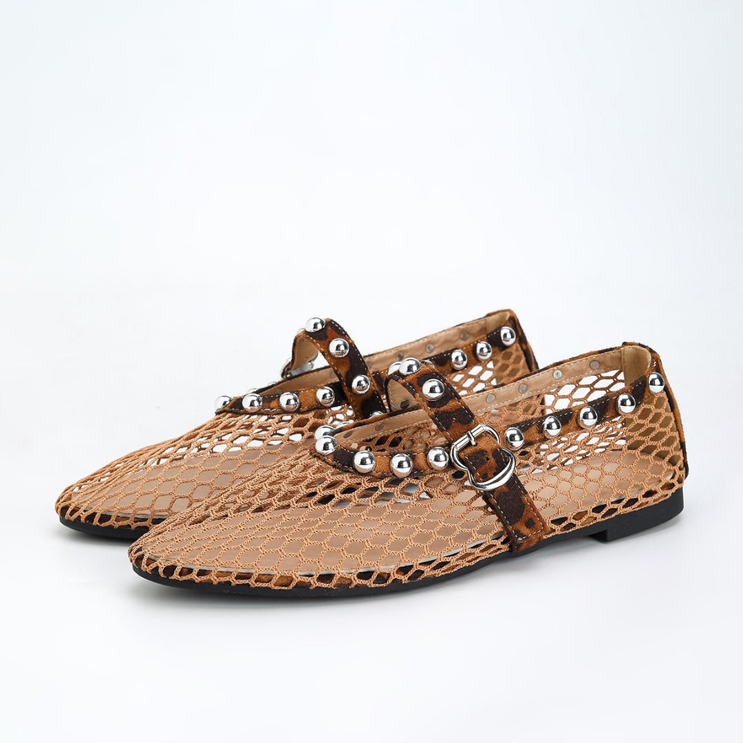 Dame net sneakers med trendy metal accenter Stilla