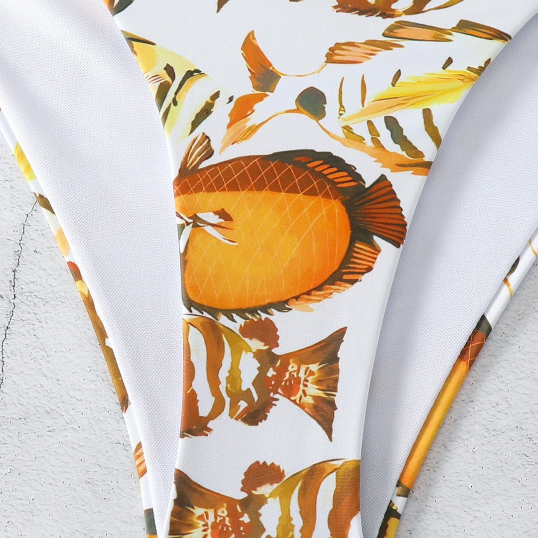 Dame Triangel-Bikini-Sæt med justerbart snøre-design Skovae