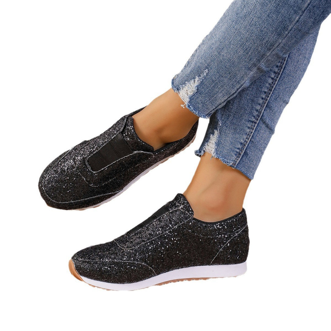 Damer Glitrende Slip-On Sneakers med fleksibelt Stretch-overmateriale og skridsikker sål Stilla