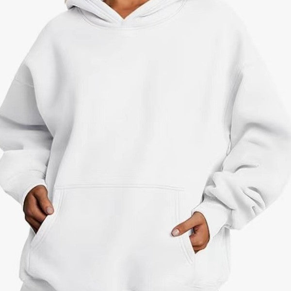 Kvinders oversized hoodie med praktiske kængurulommer og blød indvendig foring Skovae