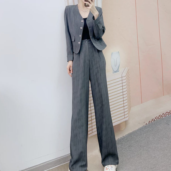 Damer elegant Business-jakke med moderigtig blazer og bred bukser Stilla