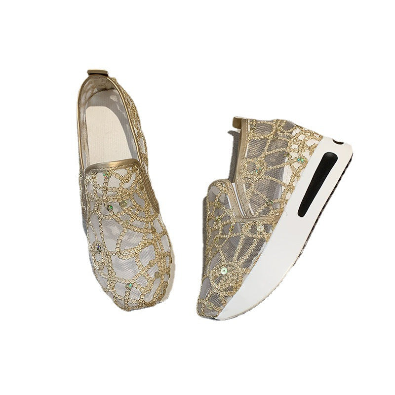Dame Glamourøse Slip-On Sneakers med elegant glimmer-design Stilla
