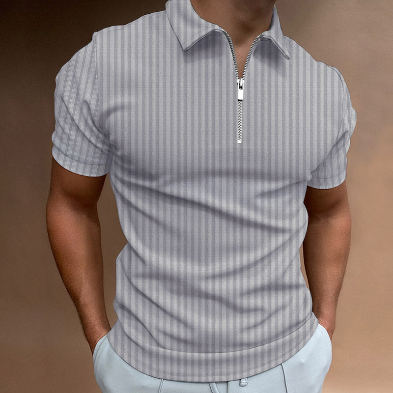 Herrer Kortærmet Lynlås Krave Polo Shirt Stilla