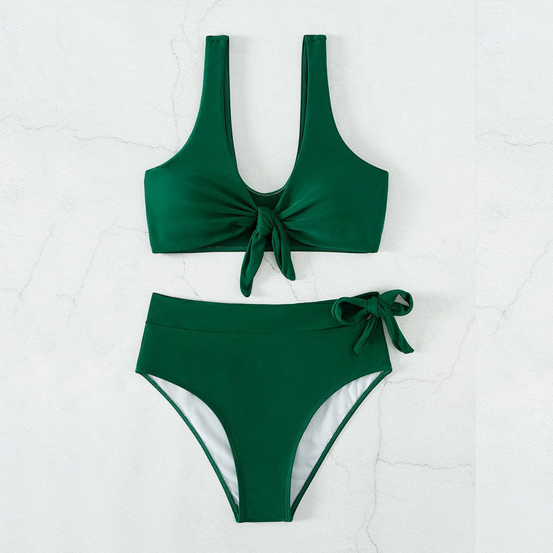 Dame Bikini-sæt med legende knude-design og højtaljede bukser Stilla