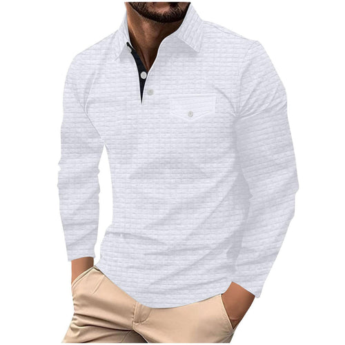 Herrer langærmet skjorte med struktureret design og praktisk brystlomme Stilla