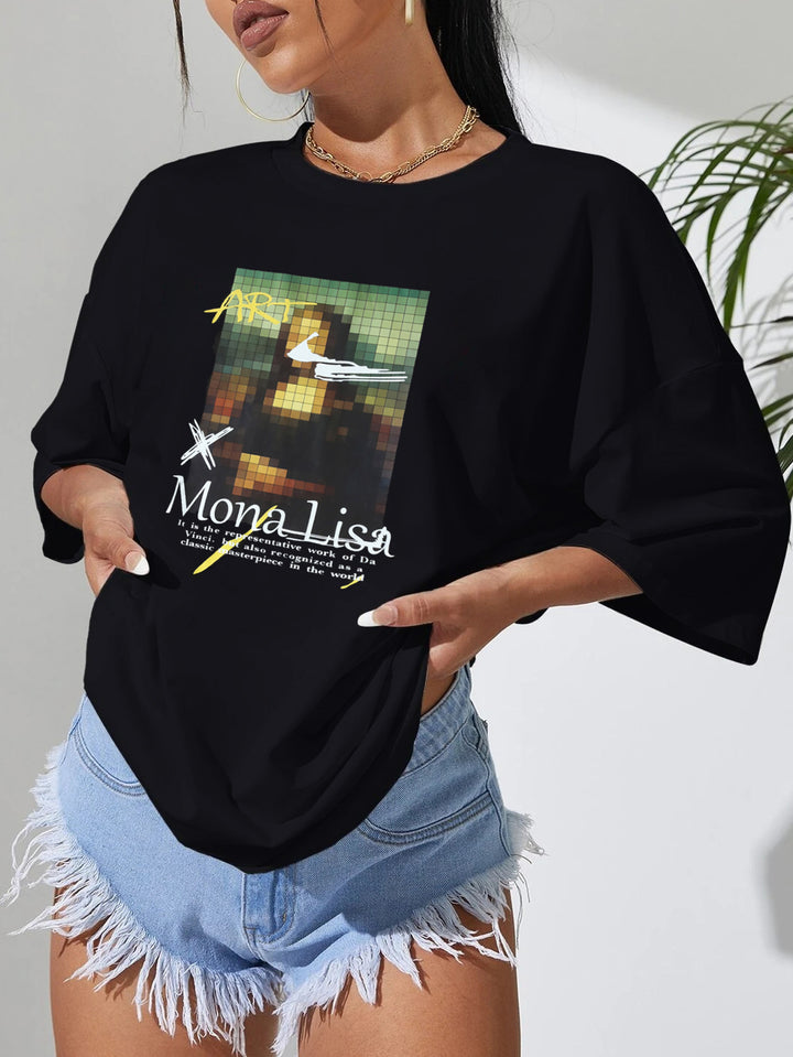 Dame Kunstnerisk Oversized T-Shirt med ikonisk grafisk design Stilla