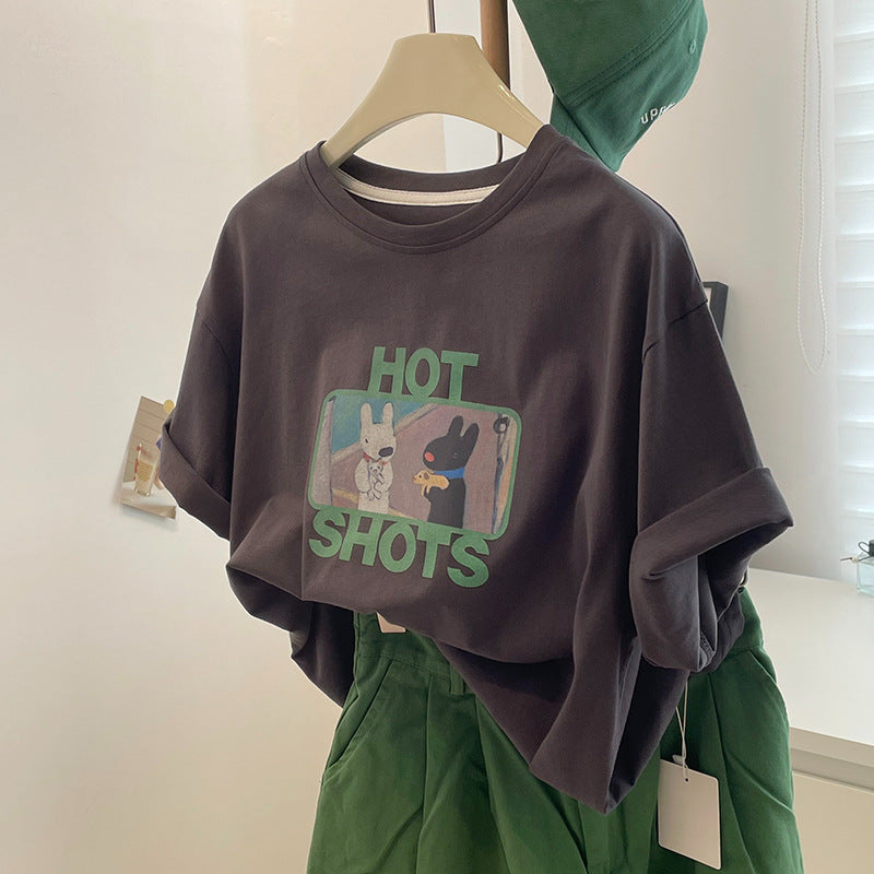 Dame T-shirt med unik grafiktryk og blød bomulds kvalitet Stilla