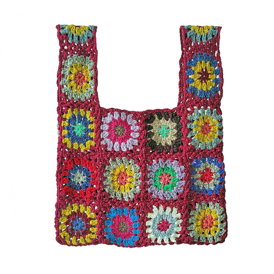Dame Hæklet Patchwork Håndtaske Stilla