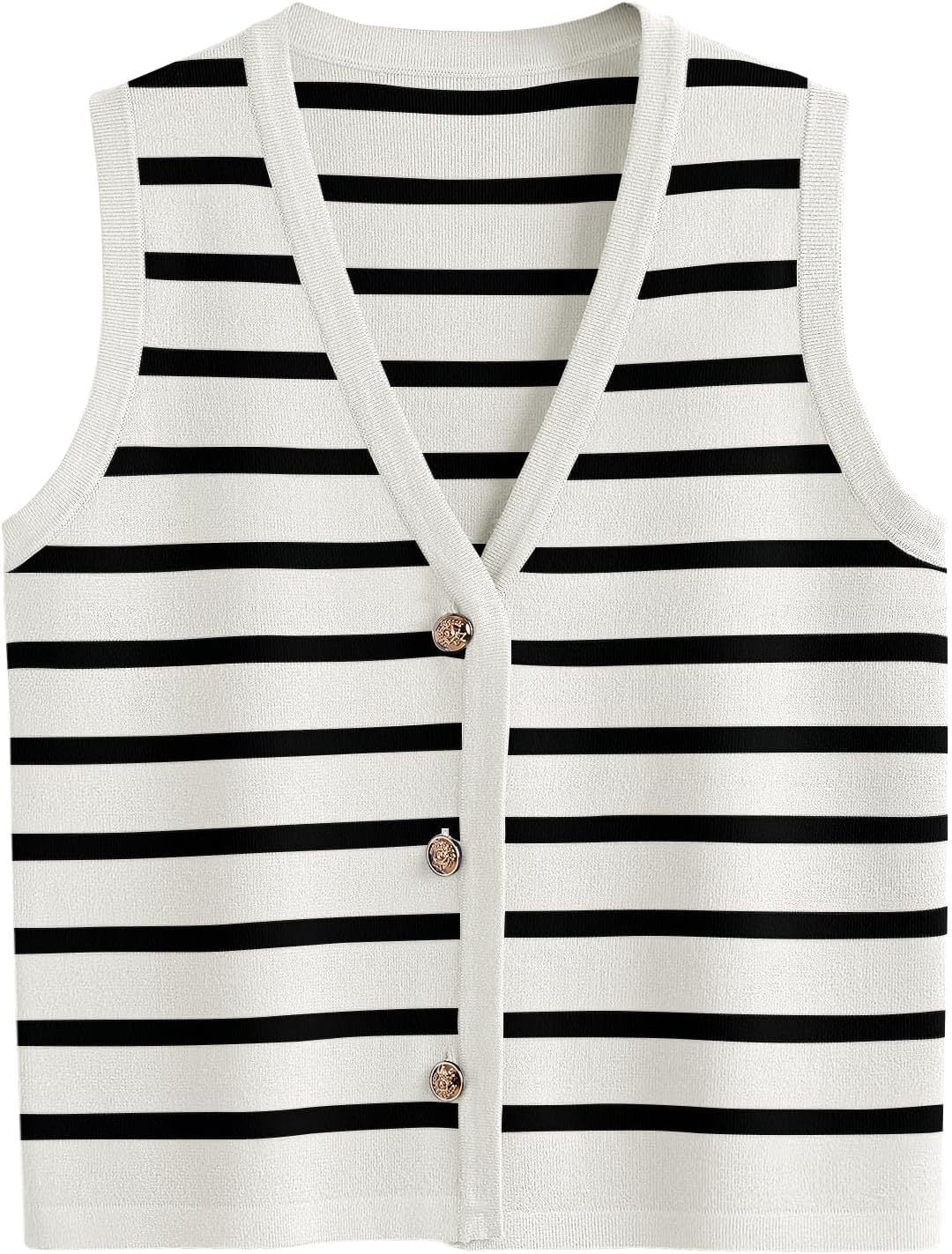 Dame strik cardigan med V-hals og knapper Stilla