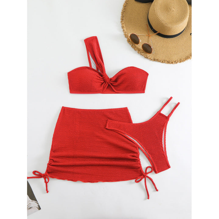 Damer Bikini-sæt med elegant indpakningsnederdel og moderigtigt top Skovae
