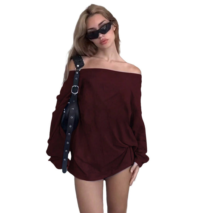 Kvindernes Off-Shoulder Bluse med Løs Pasform og Knude Detalje Stilla