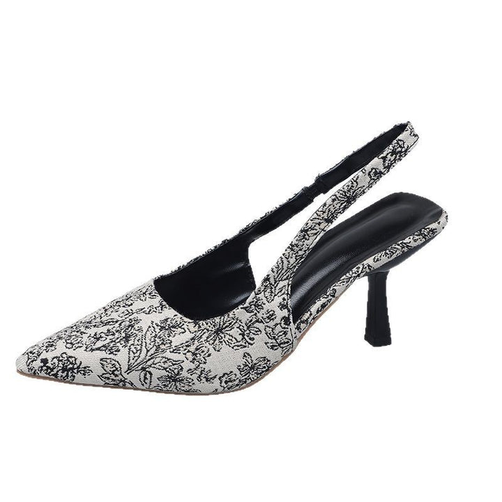 Dame Slingback Pumps med blomstret design og elegant hælhøjde Stilla