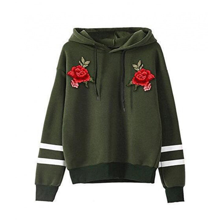 Kvinders sweatshirt med høj kvalitet ros broderi Stilla