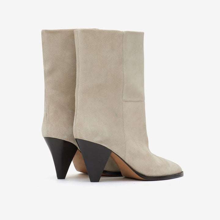 Femme High-Stiletto Denim Ankestävler med Sculpted Heel Stilla