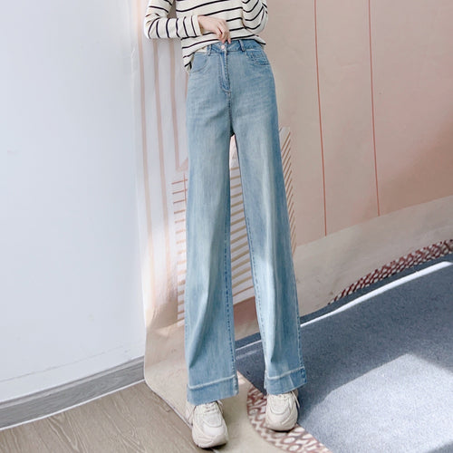 Damer Løst skåret jeans i vintage-stil med høj talje og elegante folder Stilla
