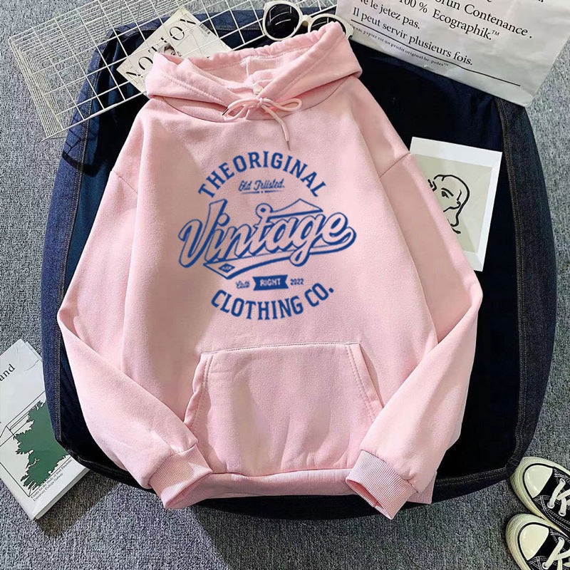 Dame hoodie med vintage grafik Skovae