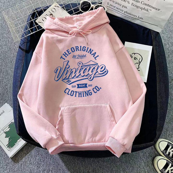 Dame hoodie med vintage grafik Skovae