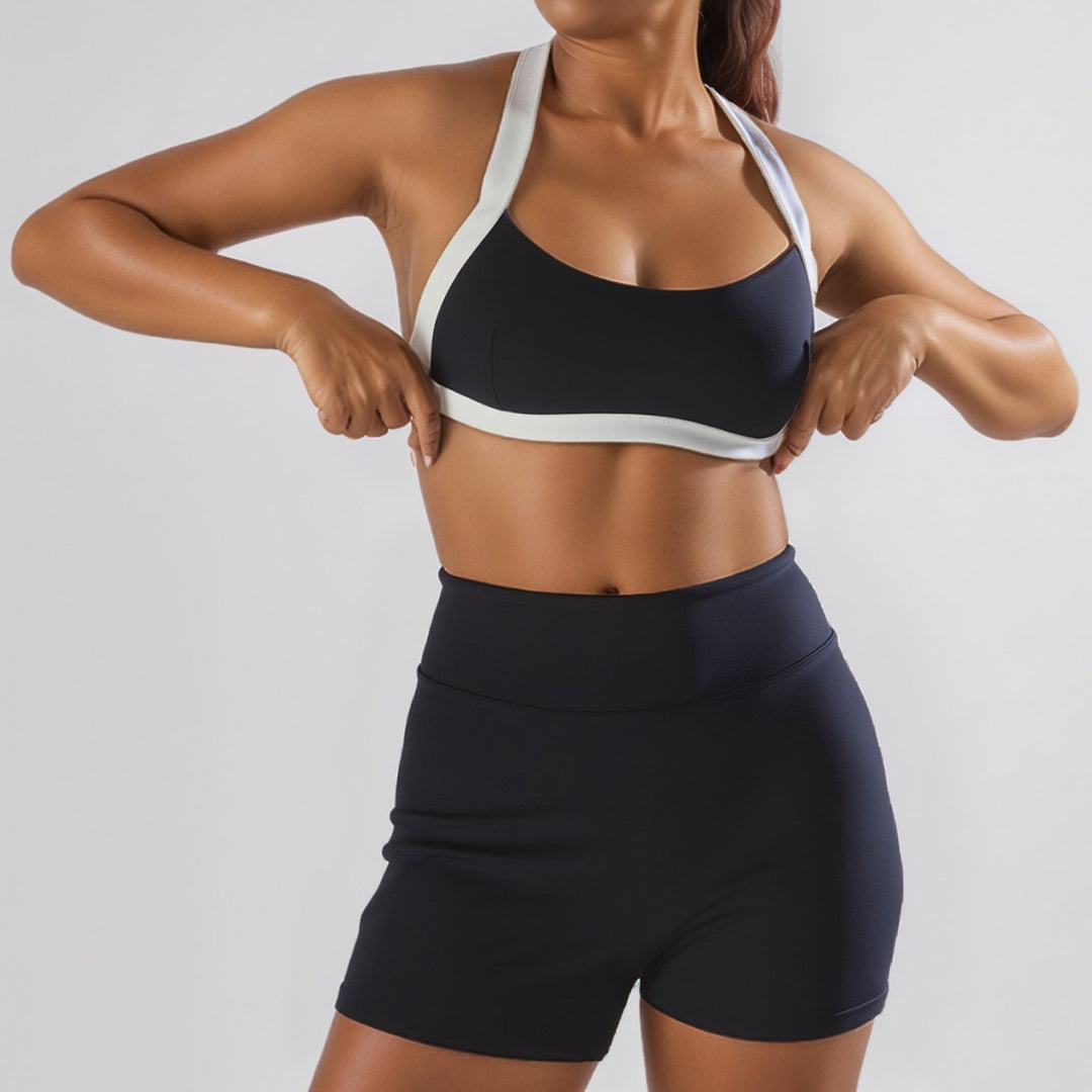 Dame Sport-Bikini-top med højt skårede shorts Skovae