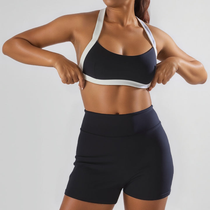 Dame Sport-Bikini-top med højt skårede shorts Skovae
