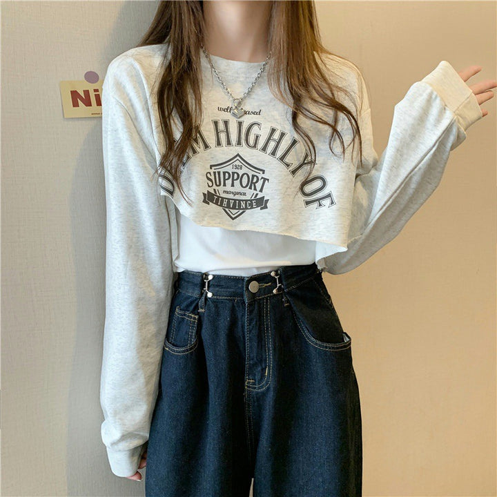 Femme Cropped Graphic Sweatshirt Stilla