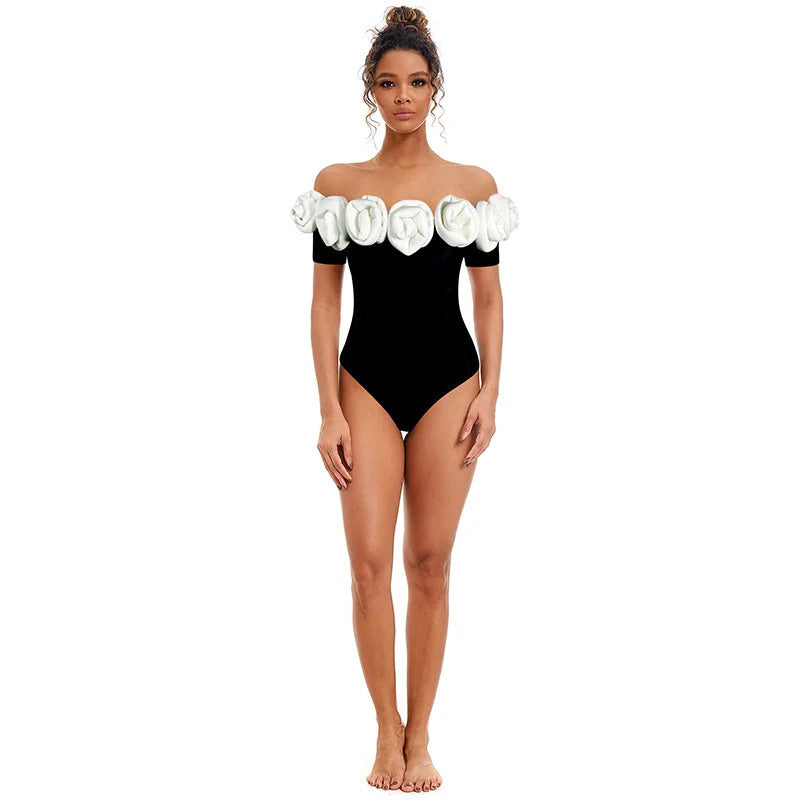 Dame Bodystocking med Lyslilla Krave og elegant lang Nederdel Stilla
