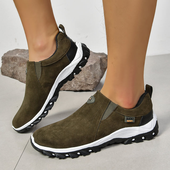Dame sportslig Slip-On sneakers med åndbart overmateriale og skridsikker sål Stilla