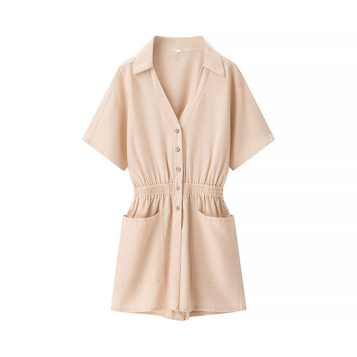 Dame skjortebluse shorts med elastisk talje og praktiske lommer Stilla