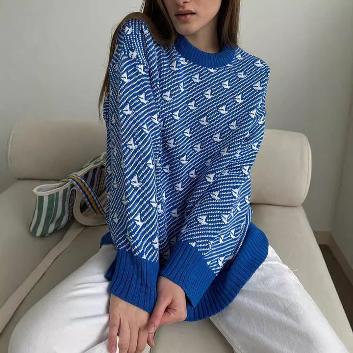 Femme mønstret Pullover Sweater Stilla