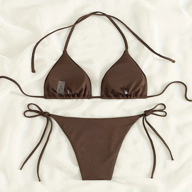 Dame triangel-bikini med justerbare stropper Skovae